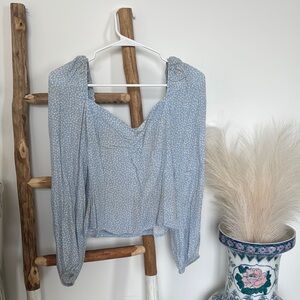 Blue Floral Women's Top